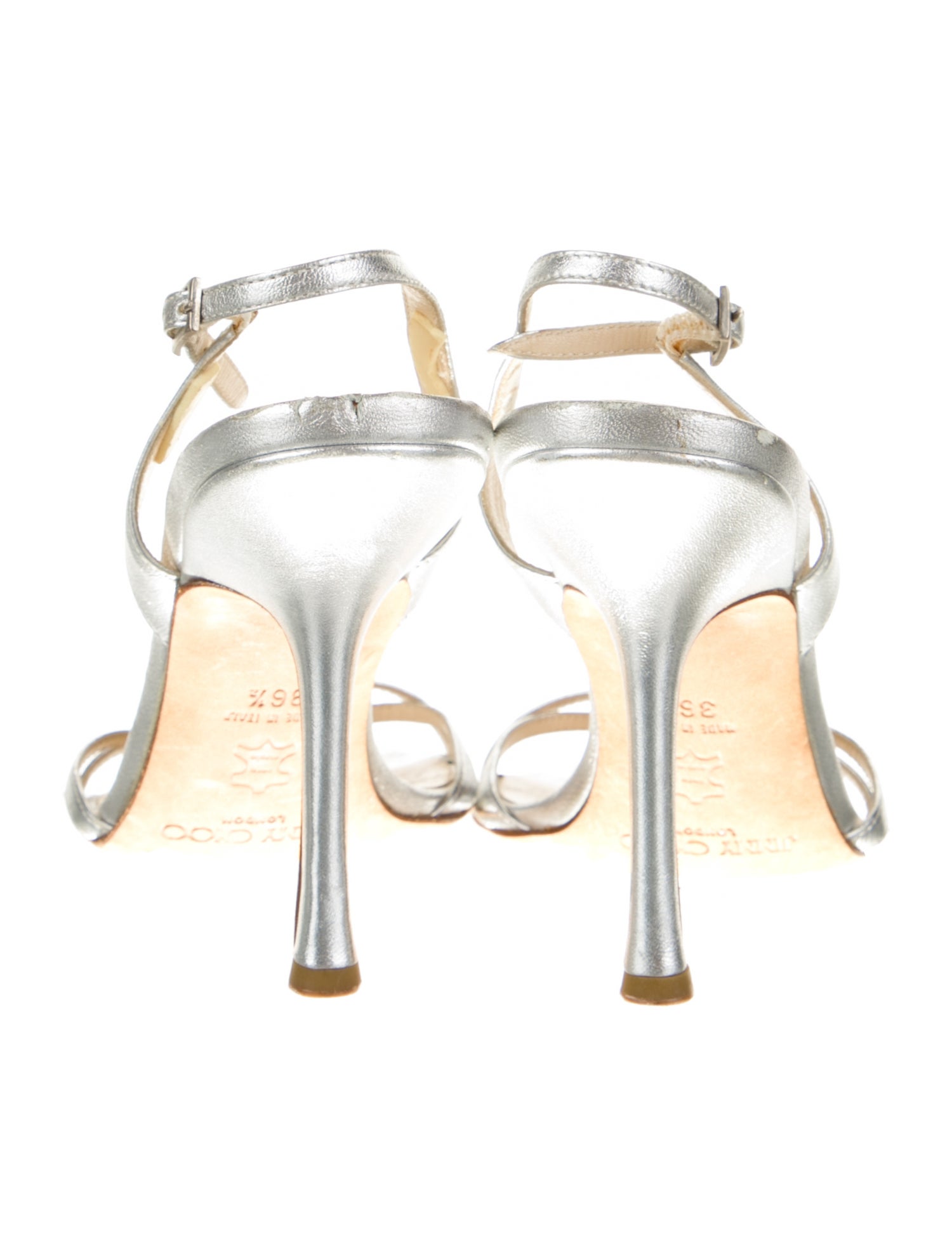 Jimmy Choo Leather Colorblock Pattern Slingback Sandals